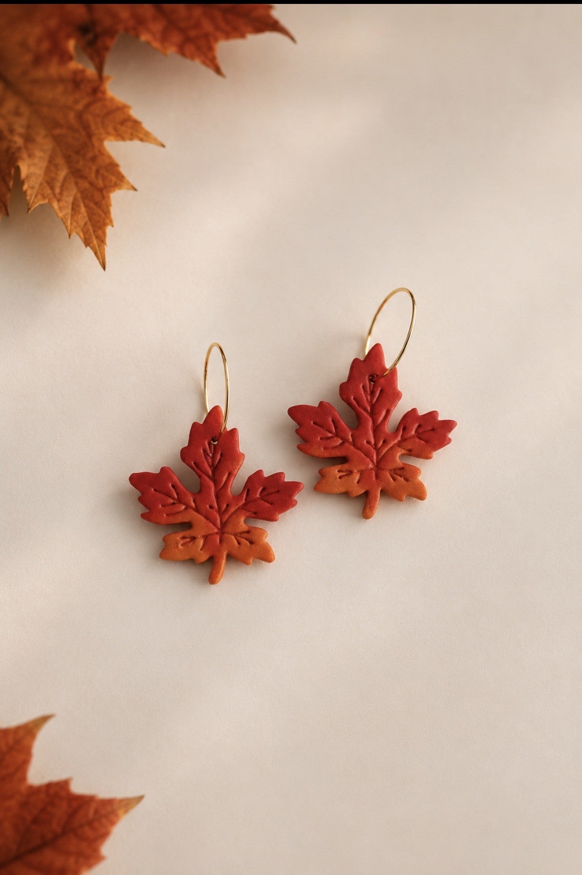 Ombre Maple Leave Hoops