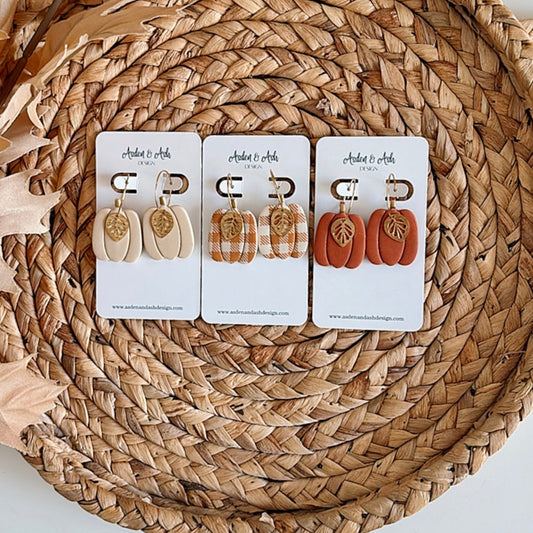 Pumpkin Hoops [ Cinnamon, Cream or Orange Plaid]