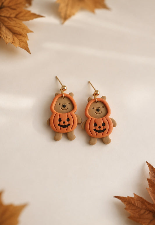 Pumpkin Bear Dangles
