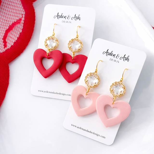 Heart + Glass Charm Dangle