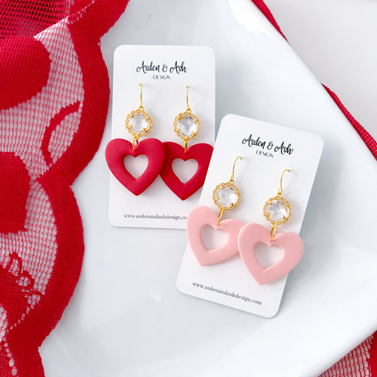 Heart + Glass Charm Dangle