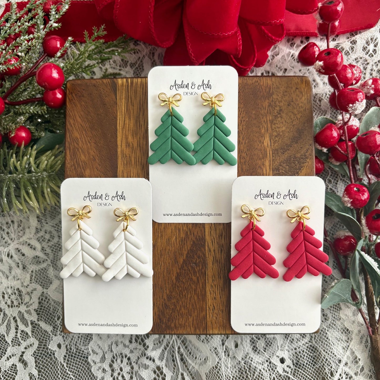 Christmas Tree + Bow Dangle